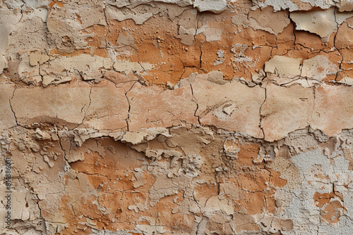Textured clay wall with a coarse, hand-molded feel and natural color variations.