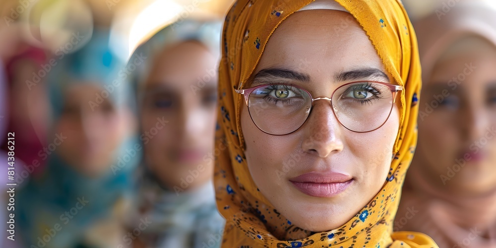 Confident Young Muslim Woman in Hijab Exploring Multicultural Cityscape Confident Young Muslim Woman in Hijab Exploring Multicultural Cityscape