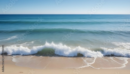 A calming ocean scene with gentle waves and a clea upscaled_2 photo