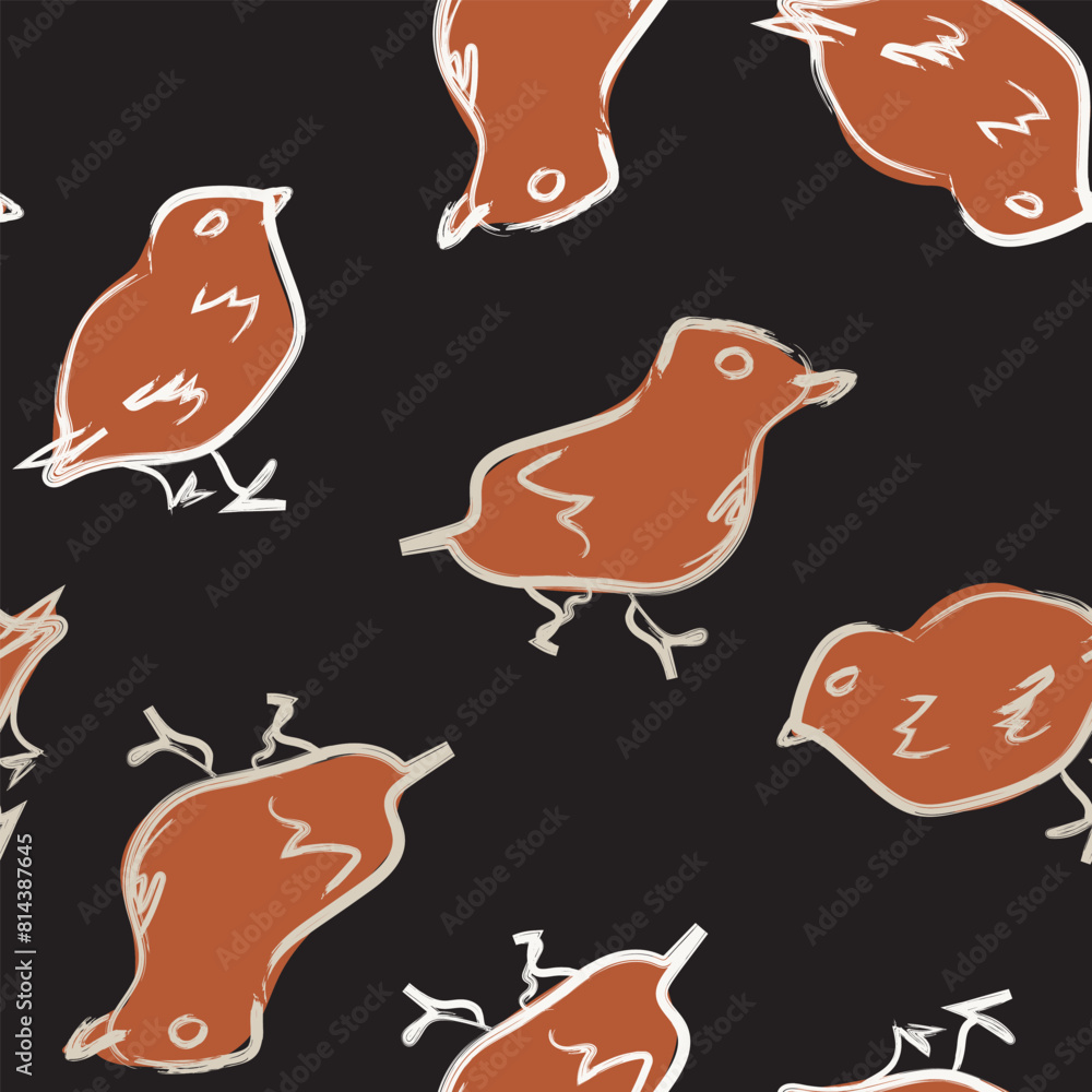 Neutral Colour Pigeon Seamless Pattern Design Neutral Colour Pigeon Seamless Pattern Design