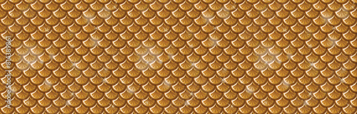 Seamless pattern of golden fish scales texture
