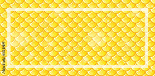 Bright yellow scales design with decorative border