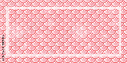 Seamless pink scales pattern with decorative border