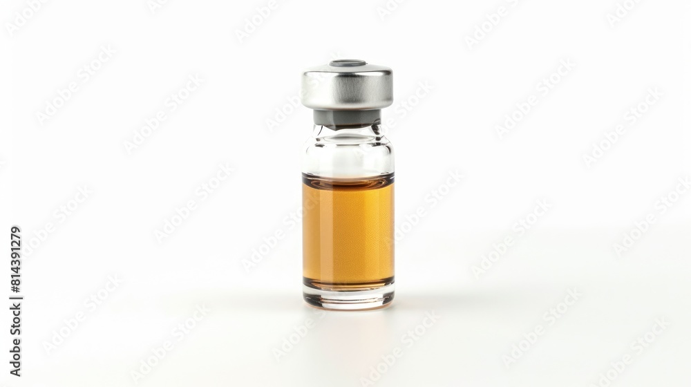 Vancomycin HCL Antibiotic Vial for Injection. Isolated on White Background. Used to Treat Bacterial