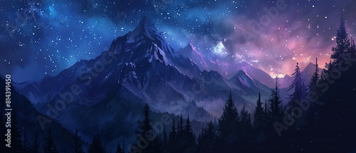 Wallpaper Mural Mountains and Stars Intertwine in a Breathtaking Display of Natural Beauty Torontodigital.ca