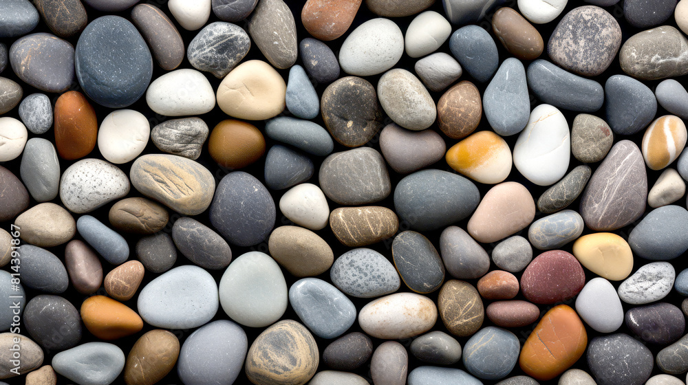 Bird's-eye view of a polished river rock floor, uniquely textured for creative backgrounds, Bird's-eye view of a polished river rock floor, uniquely textured for creative backgrounds,