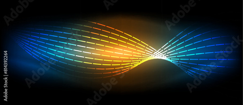 An electric blue wave with automotive lighting patterns brightens up the dark sky, creating a mesmerizing circle of entertainment. A stunning event against the horizon backdrop