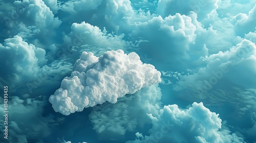 The image shows a beautiful blue sky with white clouds. photo