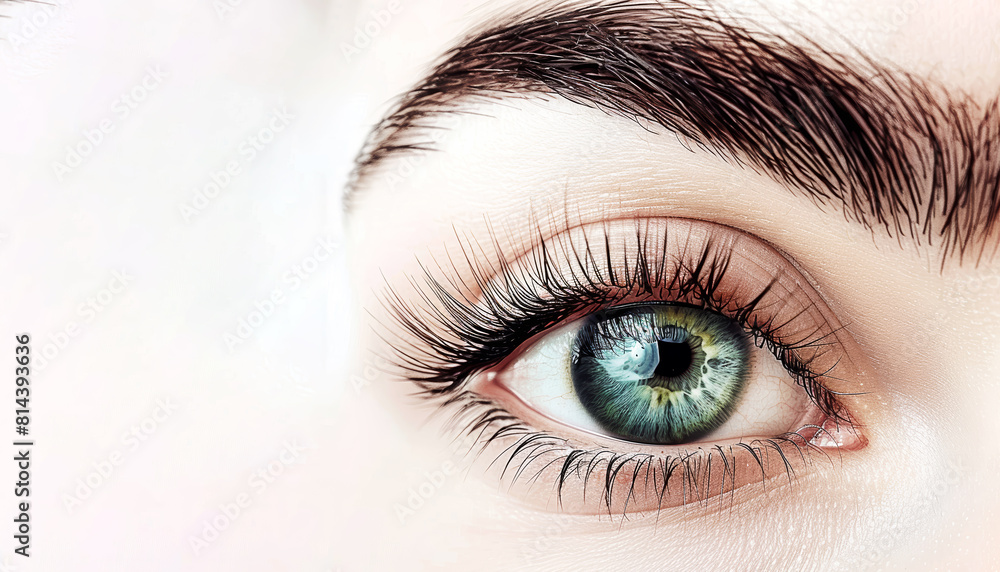 Obraz premium Closeup of a woman's eye, panorama, banner
