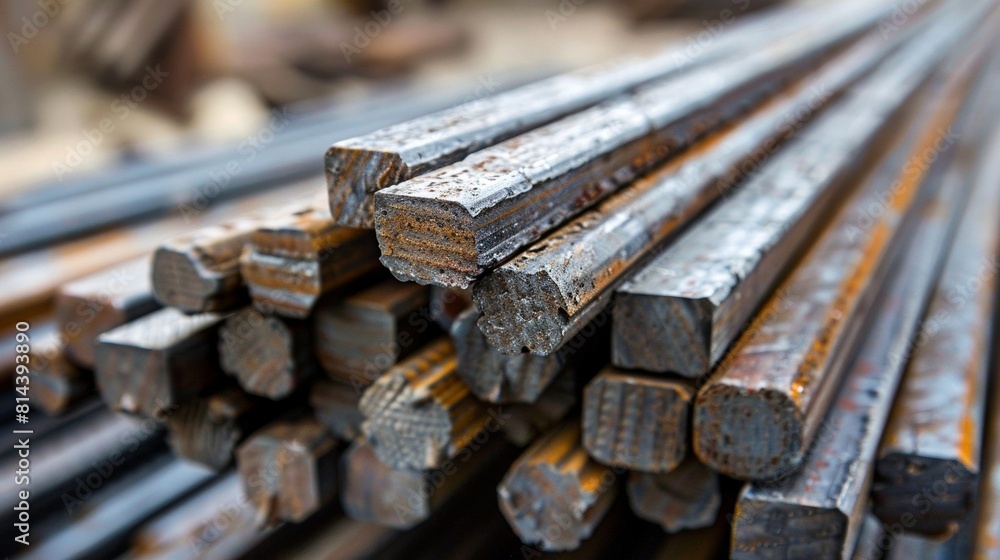 Close-up of Rebar Material in Construction Site Close-up of Rebar Material in Construction Site