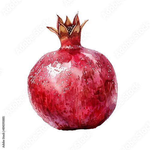 cute pomegrante vector illustration in watercolor style