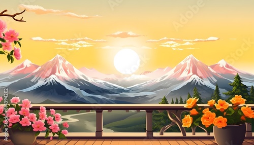 starry camp site with a bonfire illustration Conceptual illustration of camping with mountains and forest in the background. Conceptual illustration of camping at sunset Generative ..