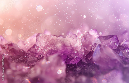 pink and purple crystals background. Created with Ai
