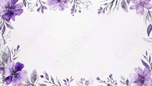 Watercolor purple floral background for wedding, birthday, card, invitation. Abstract background