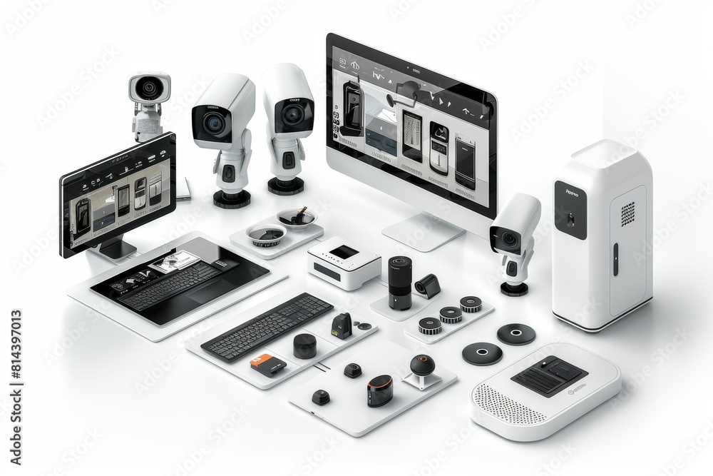 Surveillance cameras and CCTV integrated with smart lighting via advanced wireless protocols set up reliable network security technology. Surveillance cameras and CCTV integrated with smart lighting via advanced wireless protocols set up reliable network security technology.