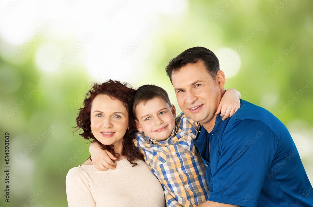 Happy young Family with children outdoor Happy young Family with children outdoor