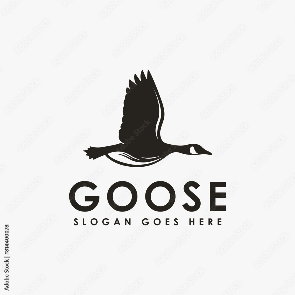 Simple Flying Goose logo icon vector on white background Simple Flying Goose logo icon vector on white background