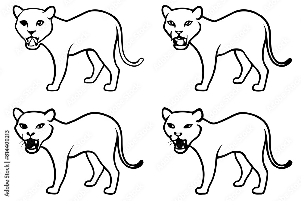  leopard line art silhouette illustration