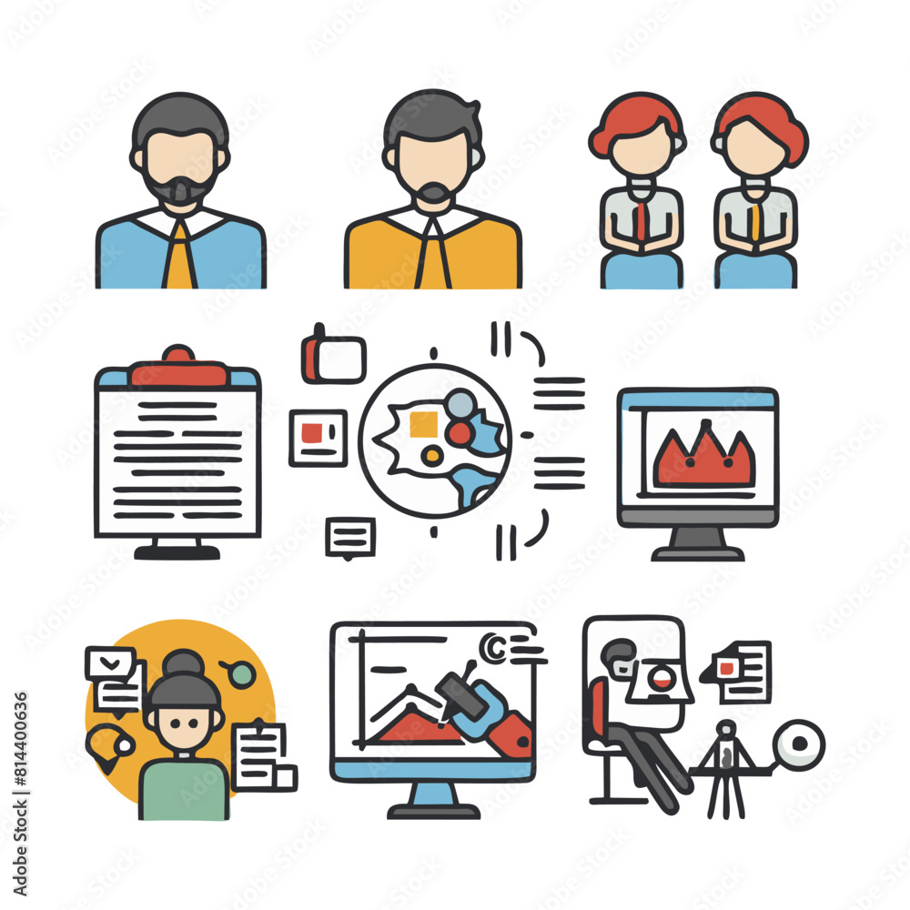 sheet Icons of business training and workshops sheet Icons of business training and workshops