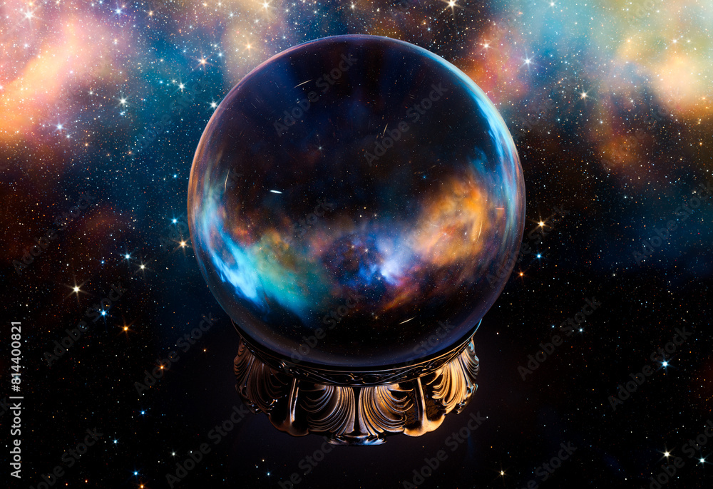 Fotografie Ornate Crystal Ball Cosmic Background