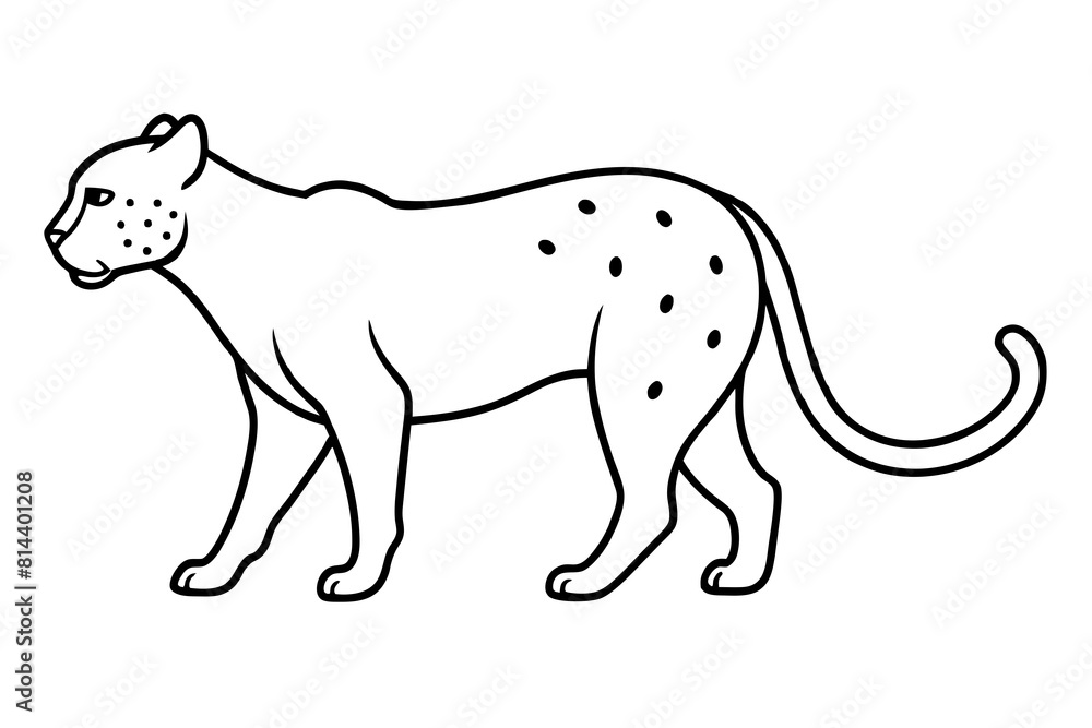 leopard line art silhouette illustration leopard line art silhouette illustration