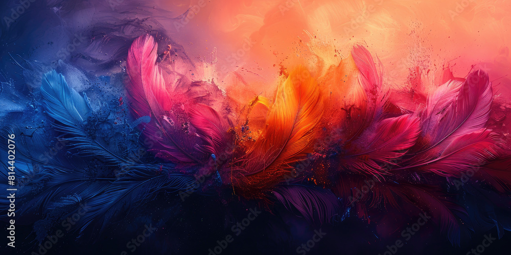 Abstract background with feathers. Created with Ai