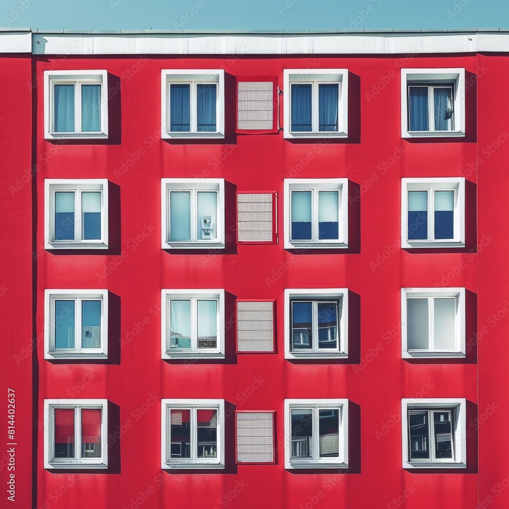 Obraz premium a red building with white windows