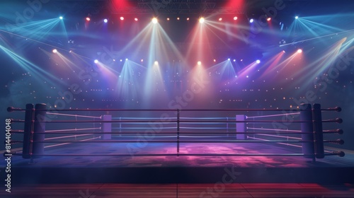 Boxing Match in Action Packed Arena Generative AI
