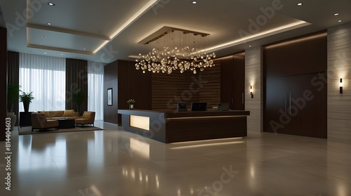 Modern reception area lobby area interior design.generative.ai