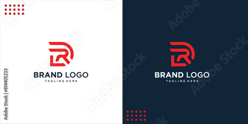 Creative negative space DR logo, design inspiration, vector