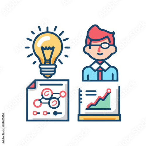 sheet Icons of business training and workshops