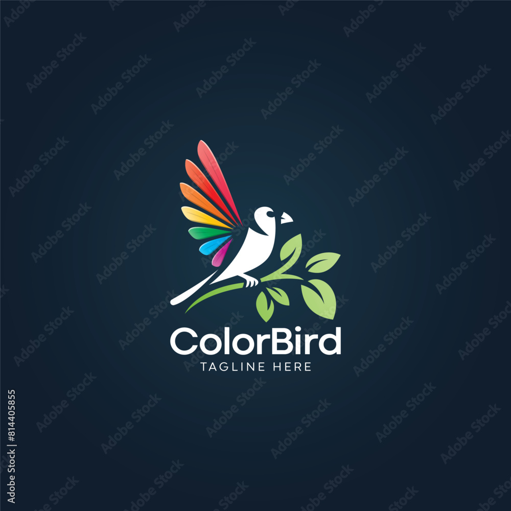 Obraz premium Bird logo, A colourful gradient bird logo template