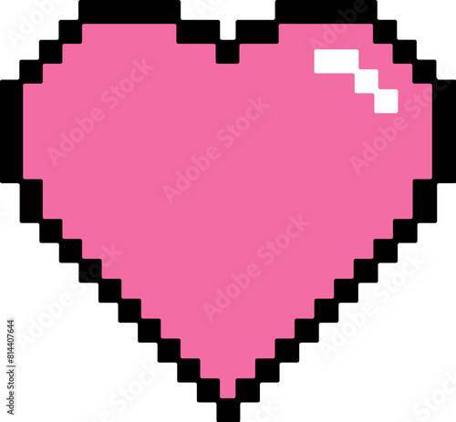Pixel heart video game icon