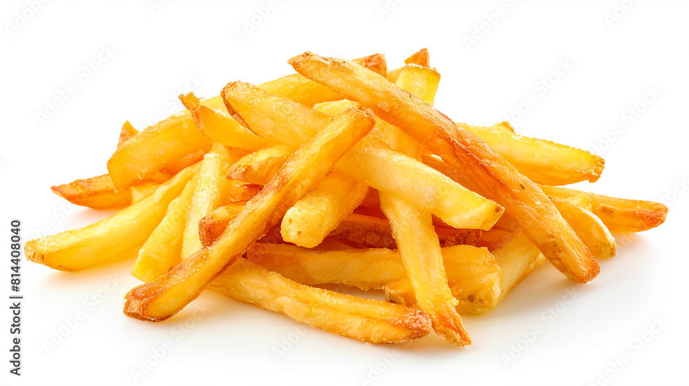 French fries on white background French fries on white background