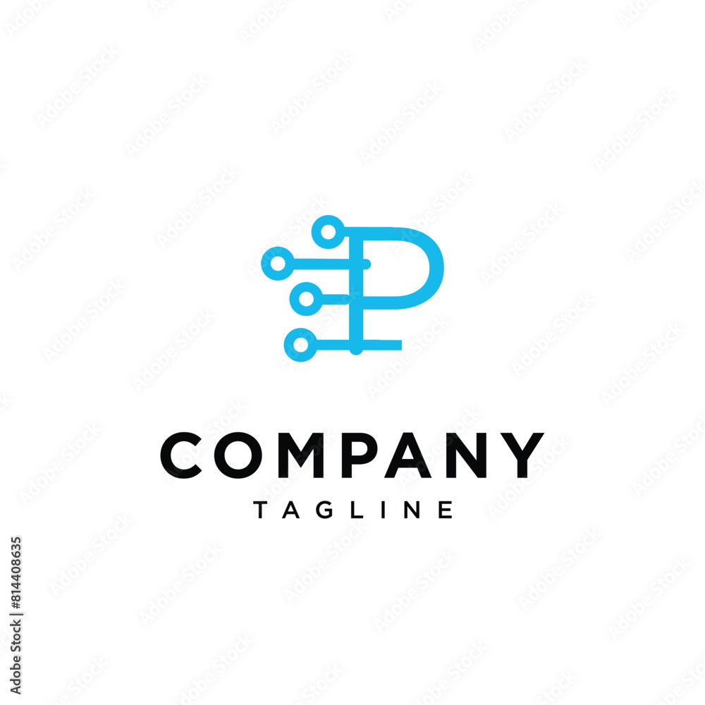 Letter P circuit Electric logo icon vector template.eps Letter P circuit Electric logo icon vector template.eps
