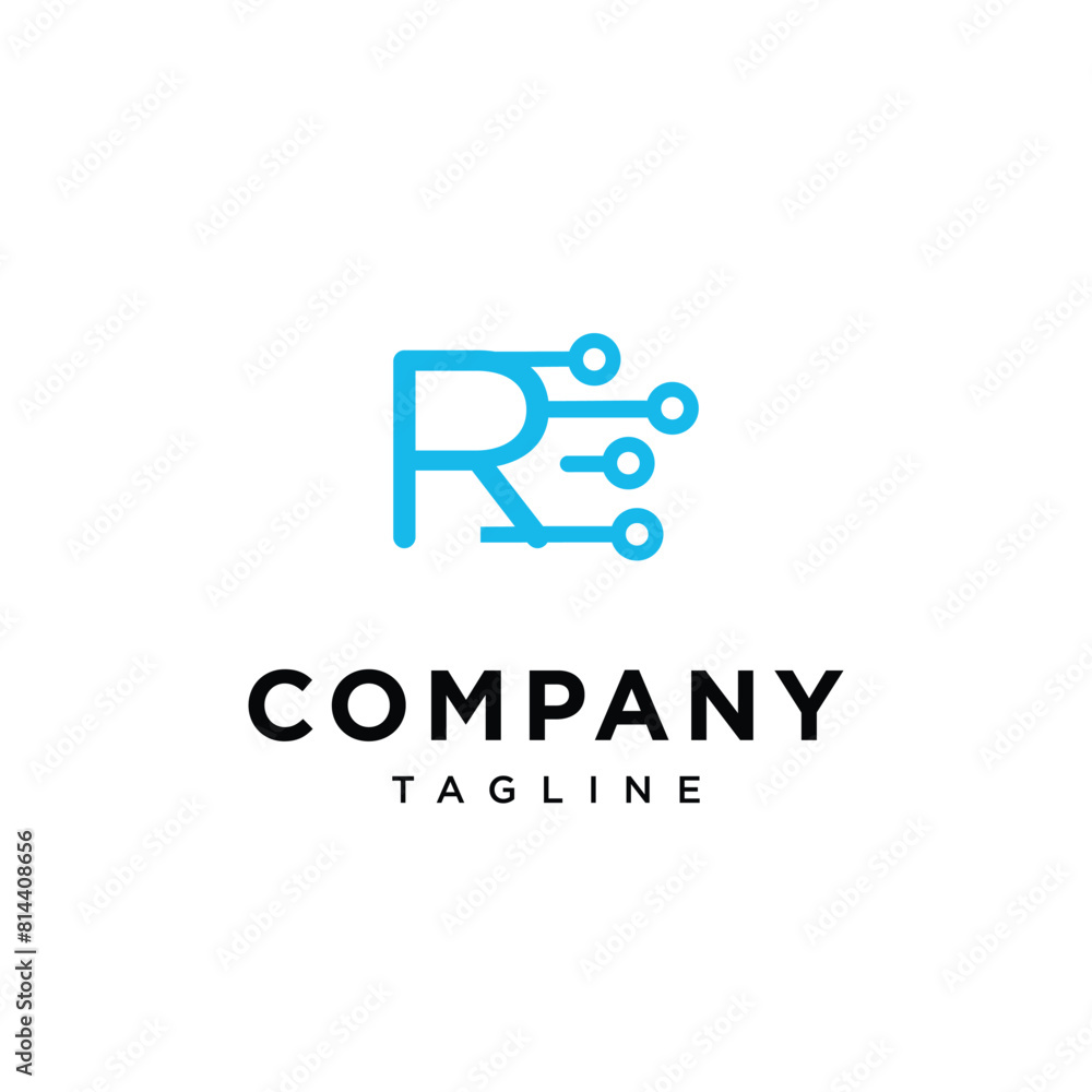 Letter R circuit Electric logo icon vector template.eps Letter R circuit Electric logo icon vector template.eps