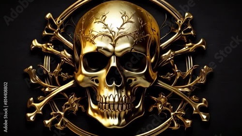 skull gold emblem gothic style photo