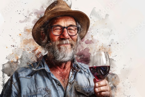 Portraits of Winemakers in Action in Watercolor Farmhouse Chic © HappyTime 17