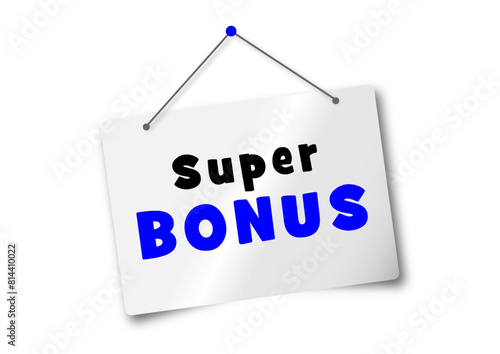 Vector Illustration Red Banner super bonus With megaphone. Web Element