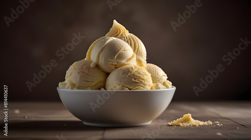 vanilla ice cream in bowl png.generative.ai