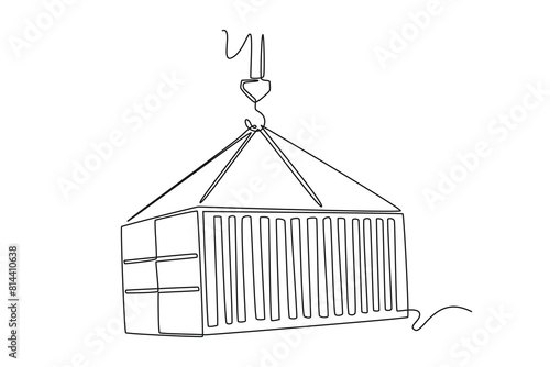 Cargo Concept. Single line draw design vector graphic illustration.