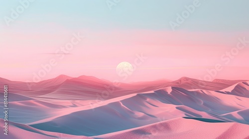 sunset, dunes, minimalist background, copy and text space, 16:9