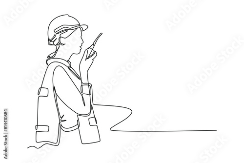 Cargo Concept. Single line draw design vector graphic illustration.