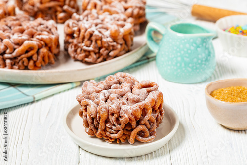 tippaleipa, finnish may day funnel cakes on plate photo