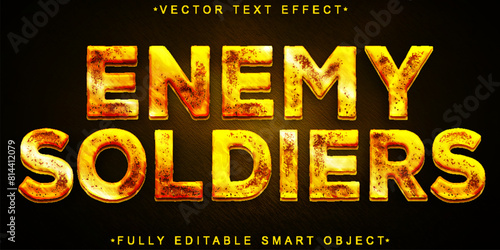 Worn Orange Enemy Soldiers Vector Fully Editable Smart Object Text Effect