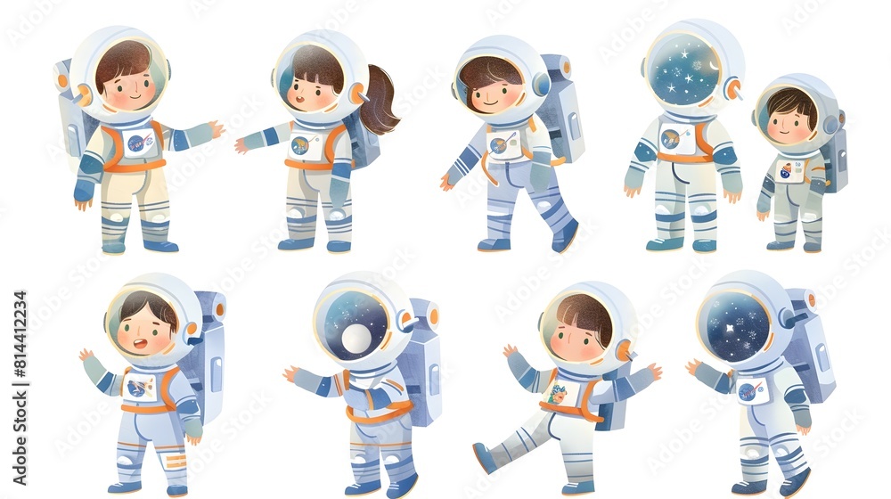 Whimsical Cartoon Astronauts Exploring the Vast Cosmos and Pushing the Boundaries of Space Travel Whimsical Cartoon Astronauts Exploring the Vast Cosmos and Pushing the Boundaries of Space Travel
