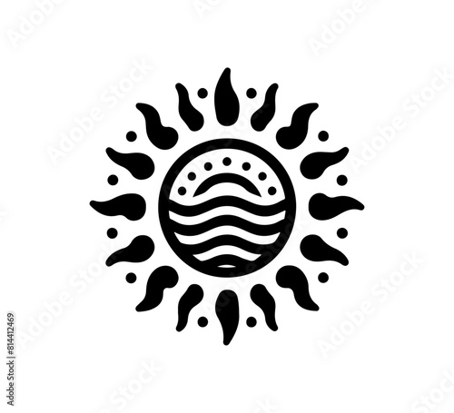 Sunburst icon flat simple vector