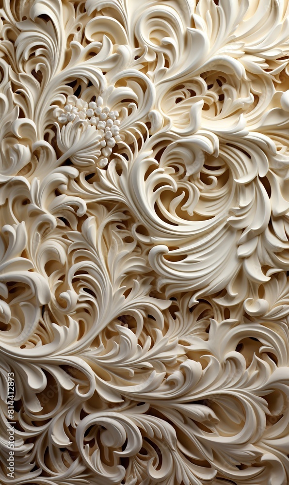 Beautiful decorative plaster with an abstract pattern 