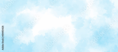 Blue sky with cloud .Beautiful blue sky with white clouds .bright cloud cover in the sun calm clear winter air background .gradient light white background.	