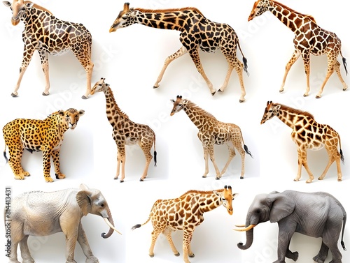 Diverse Collection of Iconic African Wildlife Mammals in Natural Habitat